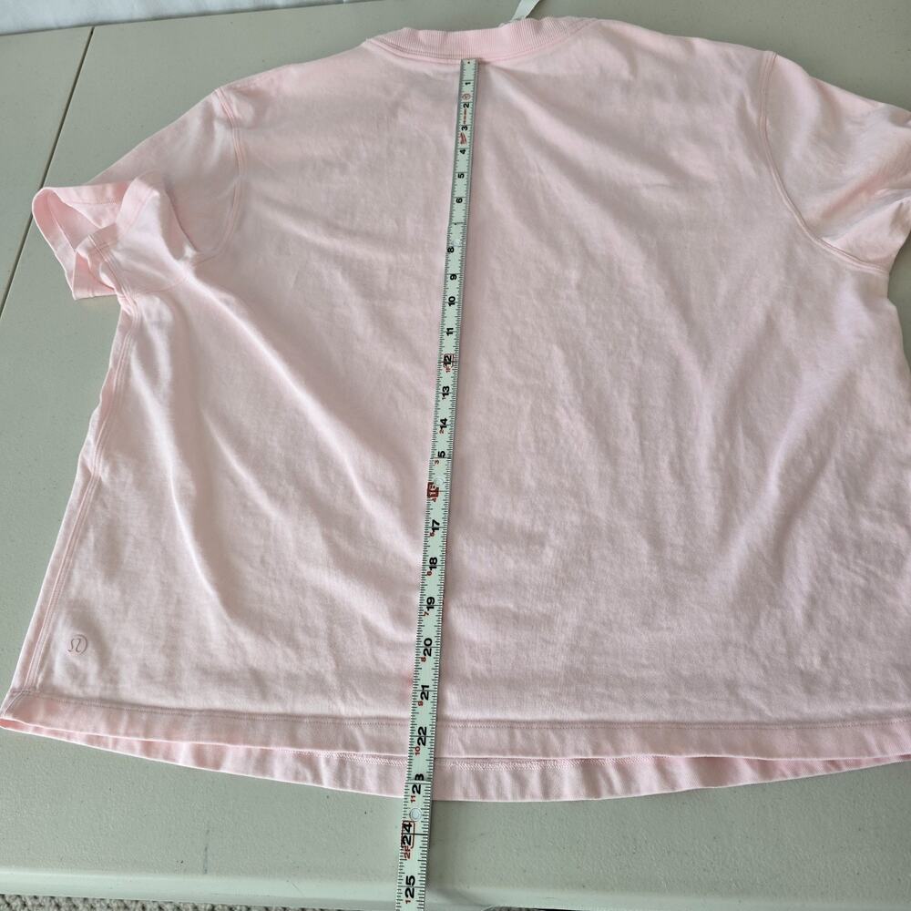Lululemon Relaxed Fit Cotton Jersey Short Sleeve Tee Women's 12 Pink Strawberry - Picture 11 of 13